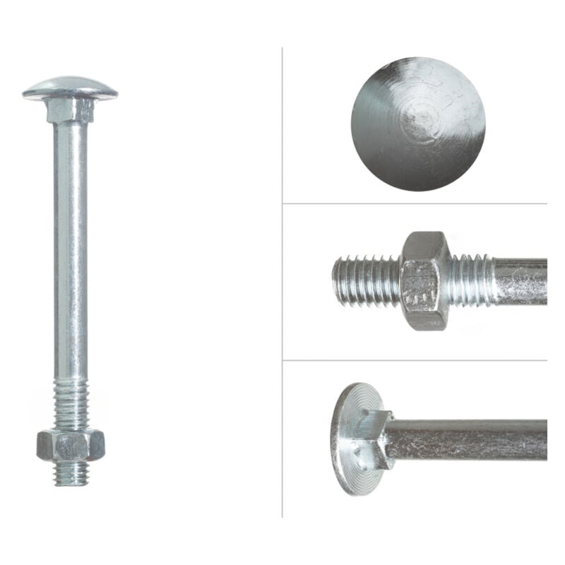 Boulon trcc galvanisé M12 x 140 mm - 25 pièces