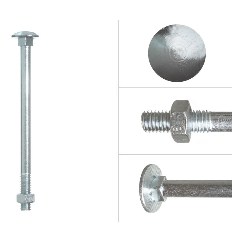 Boulon trcc galvanisé M12 x 220 mm - 25 pièces