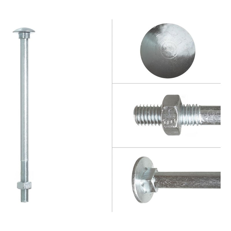 Wovar - Boulon trcc galvanisé M12 x 280 mm - 25 pièces