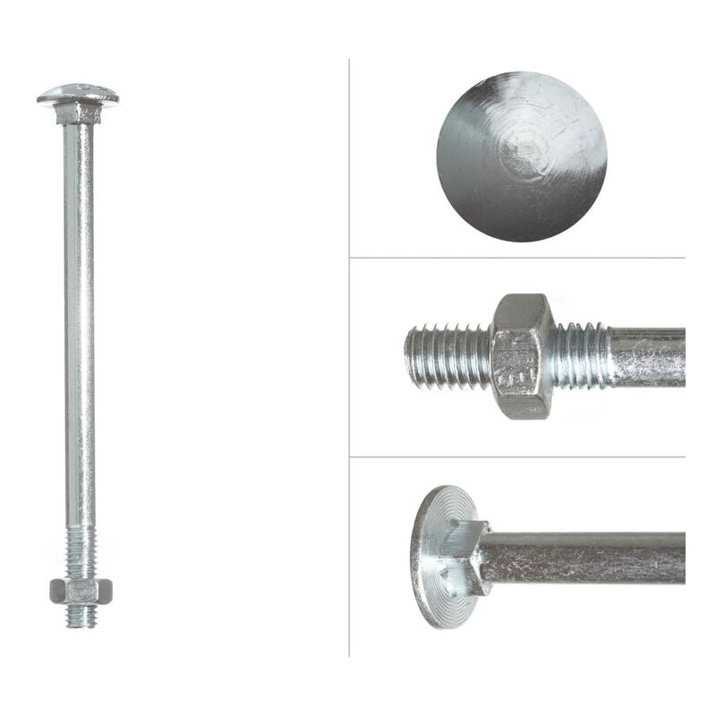 Boulon TRCC galvanisé M8 x 120 mm - 100 pièces