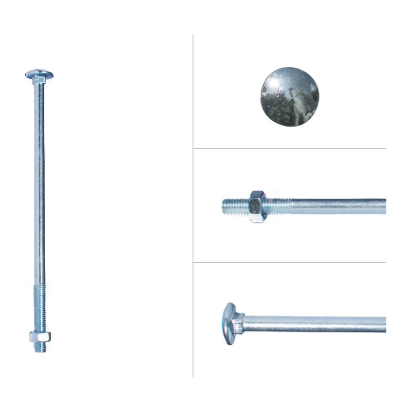 Boulon trcc galvanisé M8 x 160 mm - 50 pièces