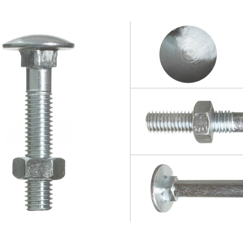 Boulon trcc galvanisé M8 x 40 mm - 200 pièces