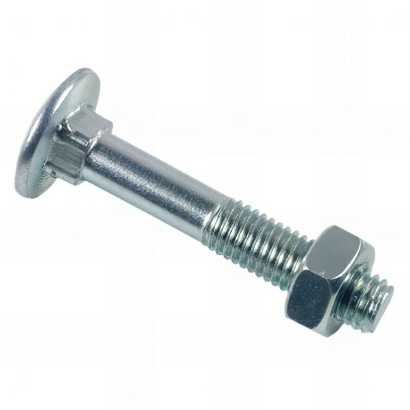 Boulon tête ronde collet carré 12 x 220 mm Zingué - Boite de 12 pcs Fixtout BTRCC1222002B