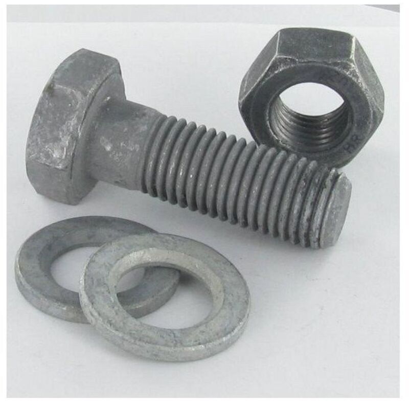 Boulon (vendu avec Ecrou) hr haute résistance M12X50 2 Rondelle Classe 10.9 Forte tenue à la corrosion Acier-75 pièces