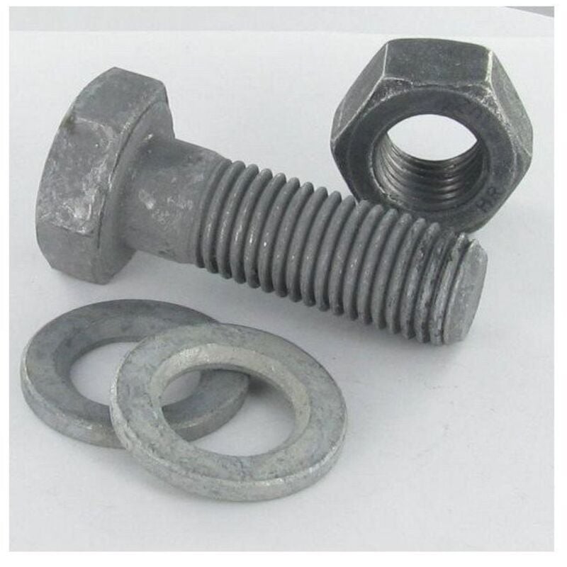 Boulon (vendu avec écrou) hr haute résistance M16X60 2 Rondelle Classe 10.9 Forte tenue à la corrosion-50 pièces
