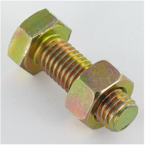 Boulon (vendu avec Ecrou) M8X25 Classe 6.8 ISO4017+4032 Bichromaté 200HBSSR-30 pièces