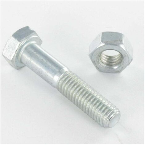 Boulon (vendu avec Ecrou) Tête hexagonale TH M12X100 Acier zingué-1 pièce