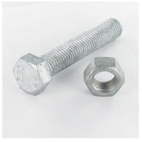 Boulon (vendu avec Ecrou) Tête hexagonale TH M12X240 Filetée sur 150 Classe 6.8 Forte tenue à la corrosion-1000 pièces