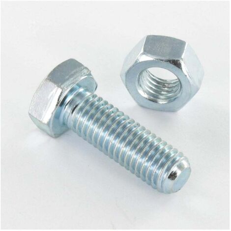 Boulon (vendu avec écrou) Tête hexagonale TH M16X60 Classe 8.8 Acier zingué-5 pièces