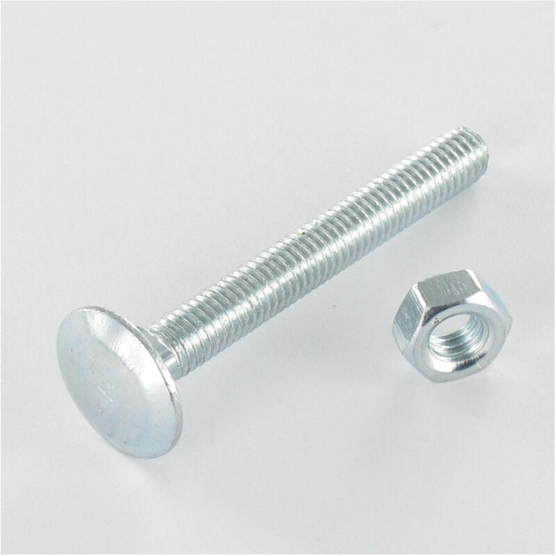 Boulon (vendu avec Ecrou) trcc japy tête ronde collet carré M12X160 Filetage total Acier zingué-25 pièces