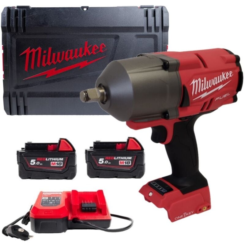 Milwaukee - M18ONEFHIWF12-502X Clé à choc 18V Li-Ion (2x5.0 Ah batterie) + dans hd Box - 4933459727