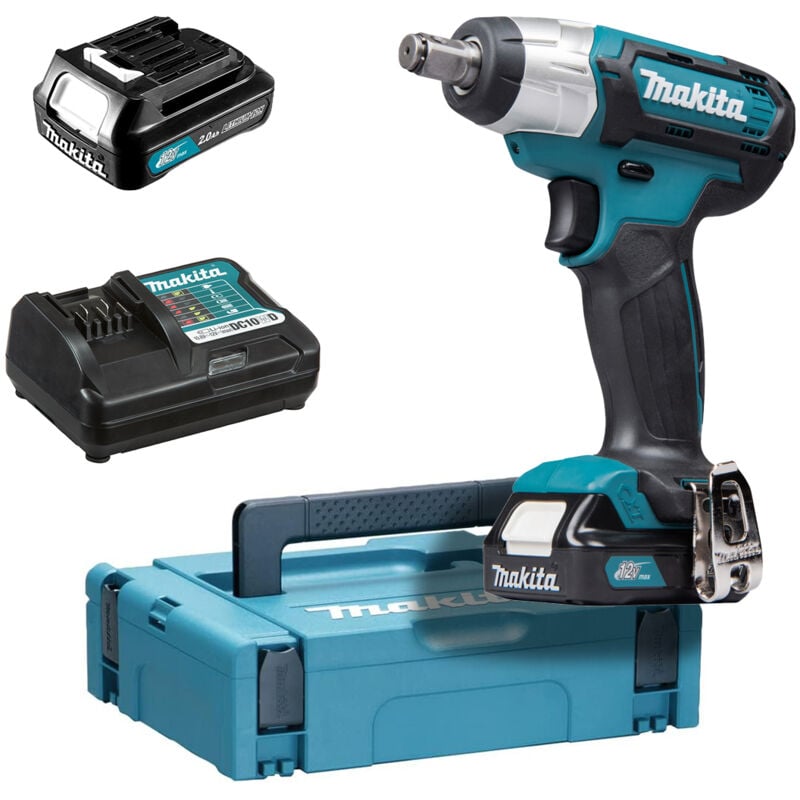 Boulonneuse à chocs 12 v Li-Ion 145 Nm Makita 2 batteries 12V 2.0Ah - chargeur - MakPak - TW141DWAJ