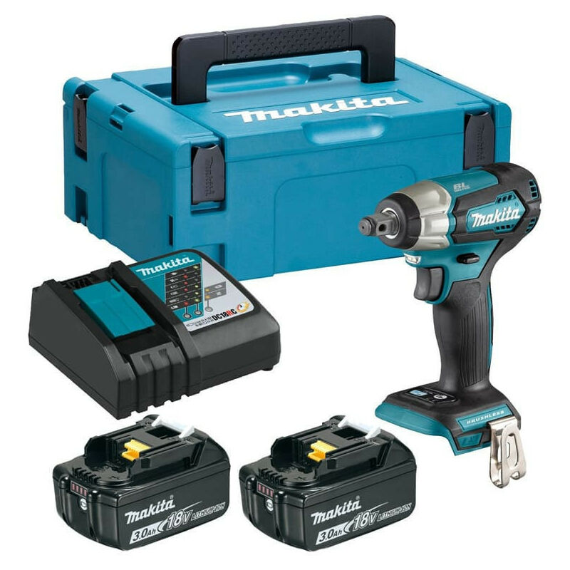 Boulonneuse à chocs brushless MAKITA 18V 2 batteries BL1830B 3.0Ah 1 chargeur rapide DC18RC DTW181RFJ