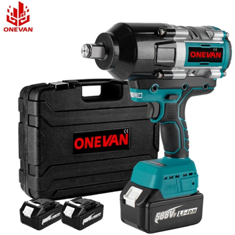 Professional Clé à Chocs Sans Fil Brushless 2100Nm,3/4'' Boulonneuse a Choc Electrique avec Deux Batteries 4.0Ah , 3 Vitesses,pour Camion,Chemins de