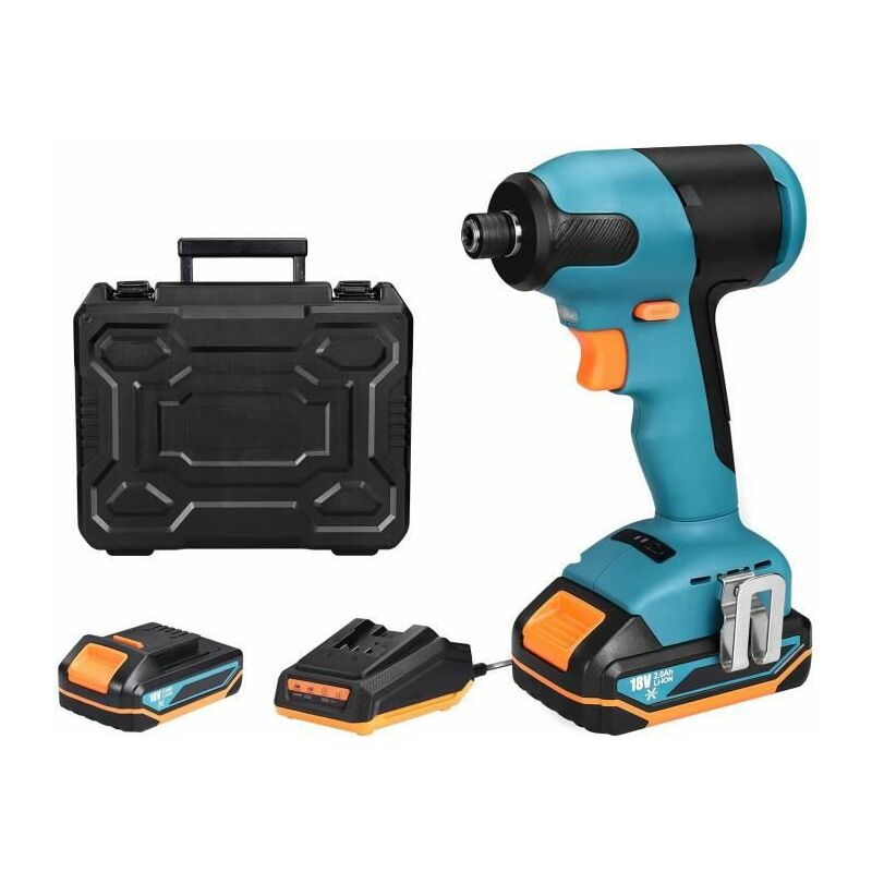 Boulonneuse à Choc Sans Fil 18V Tacklife 180Nm, 2800 ipm Taux d'Impact Max, 2.0Ah Batterie, Mandrin de 6.35mm, Charge Rapide TDID20K