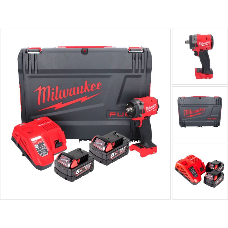 Boulonneuse à chocs sans fil 18V 1/2" - 2 batteries de 5Ah 339 nm FIW2F12-502X - MILWAUKEE