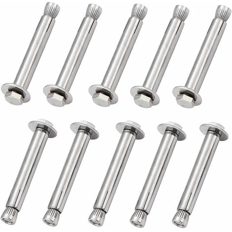 boulons à expansion 10 Pcs ancrage de fixation Acier Inoxydable Externe Hexagonal Écrou Manchon boulon d'extension Pour Hamac Lampe Crochet de Plafond Suspendu(M680mm) zhuoxuan