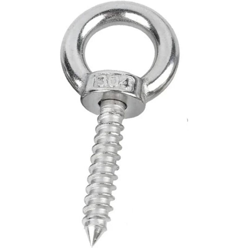Boulons à œil de levage en acier inoxydable 304, M4, M5, M6, M8, M10, M12, crochets à anneau rond, vis à bois autotaraudeuses, écrou à œil, vis