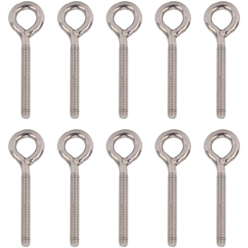 Boulons à œil inoxydable 304 M6 x 73 mm - Lot de 10