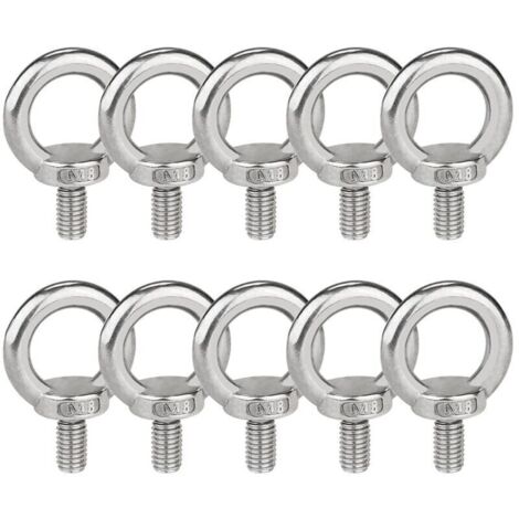 Boulons à œil M8 Anneau de Levage vis à Filetage Mâle en Acier Inoxydable 304 10 PCS Anneaux de Levage, Vis à Oeil Ronde pour Marin Boulons et Équipements de Levage D'Ingénierie