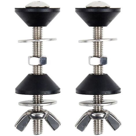 Boulons de réservoir de toilette en acier inoxydable durable – Fixations de toilettes avec kit de joint de réservoir de toilette – Kit de chasse d'eau à couplage étroit – 2 boulons de toilette en