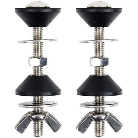 Boulons de réservoir de toilette en acier inoxydable durable – Fixations de toilettes avec kit de joint de réservoir de toilette – Kit de chasse d'eau à couplage étroit – 2 boulons de toilette en