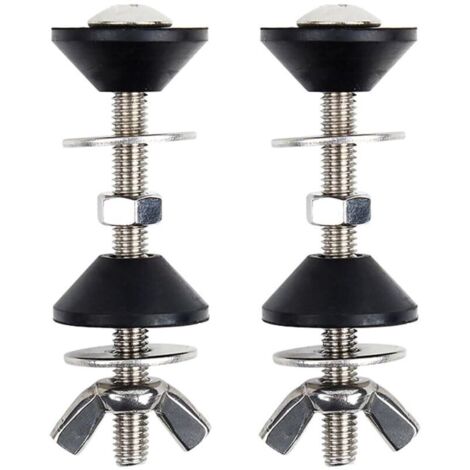 Boulons de réservoir de toilette en acier inoxydable durable – Fixations de toilettes avec kit de joint de réservoir de toilette – Kit de chasse d'eau à couplage étroit – 2 boulons de toilette en