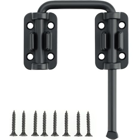 Boulons de verrouillage de porte noirs, loquet de porte à 90°, en acier inoxydable, boucle de verrouillage de porte coulissante pour jardin, salle de bain, garage, fenêtre, porte coulissante de