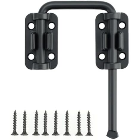 Boulons de verrouillage de porte noirs, loquet de porte à 90°, en acier inoxydable, boucle de verrouillage de porte coulissante pour jardin, salle de bain, garage, fenêtre, porte coulissante de