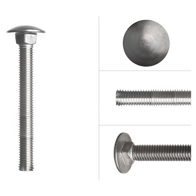 Wovar - Boulons en acier inoxydable M12 x 100 mm - 25 pièces