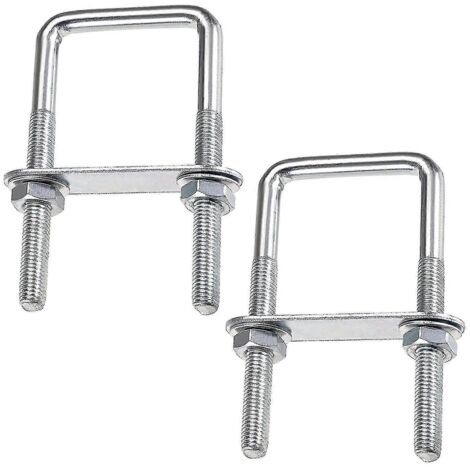 Boulons en U carrés 2024, boulons en U 70 x 110 mm en acier inoxydable, boulon en U M8 avec écrou, plaque de cadre et rondelle, boulon en U M8 pour la fixation de panneaux et de tuyaux