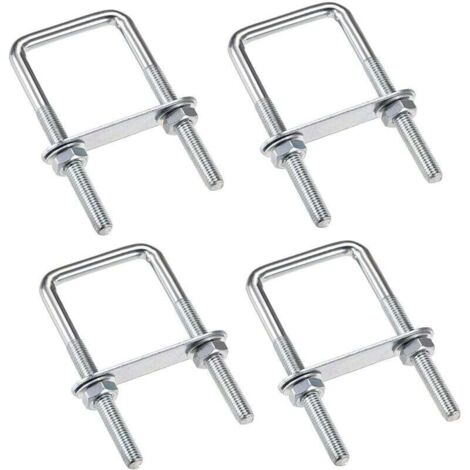 Boulons En U M6 80x50 mm Acier Inoxydable avec Écrous et Rondelles pour Tuyaux ≤50 mm Ortviai