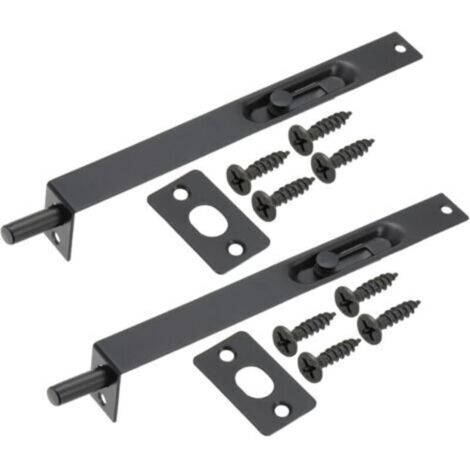 Boulons encastrés pour porte double – Lot de 2 pièces en laiton massif, 20,3 x 2,2 cm, avec loquet coulissant en acier inoxydable