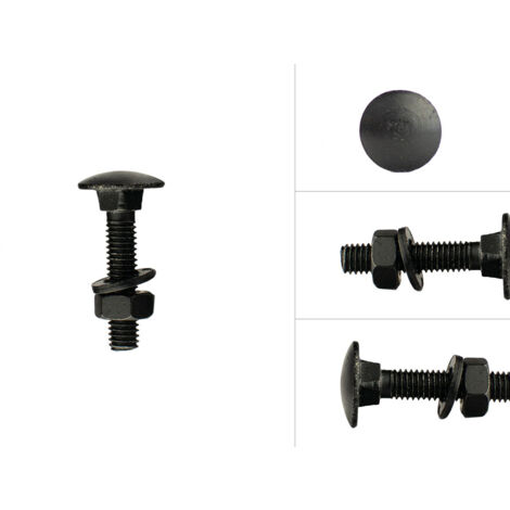 Boulons galvanisés noirs M6 x 30 mm - 25 Pièces
