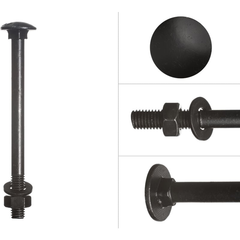 Boulons galvanisés noirs M8 x 100 mm - 25 pièces