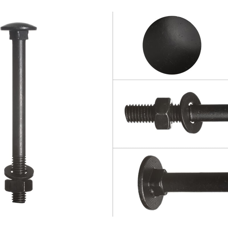 Boulons galvanisés noirs M8 x 90 mm - 25 pièces