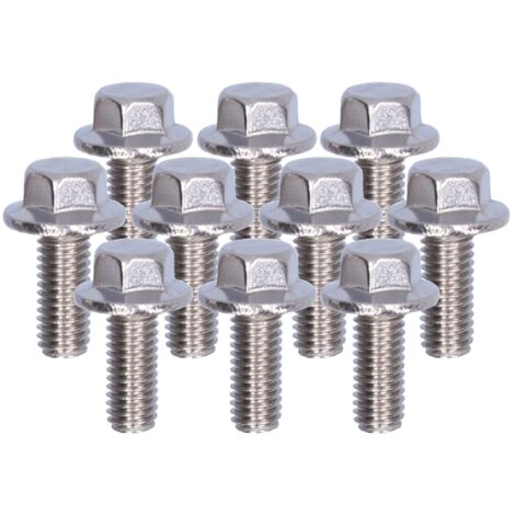 Boulons Hexagonales à Collerette 10Pcs Vis Crémaillère Accessoire M5 de 10 à 40mm Acier Inoxydable 304 A2-70 Très Résistants