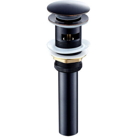 Bounce Drain, Bassin fin en cuivre noir avec trop-plein, anti-odeur et anti-insectes, Accessoires de lavabo, tuyau d'évacuation.