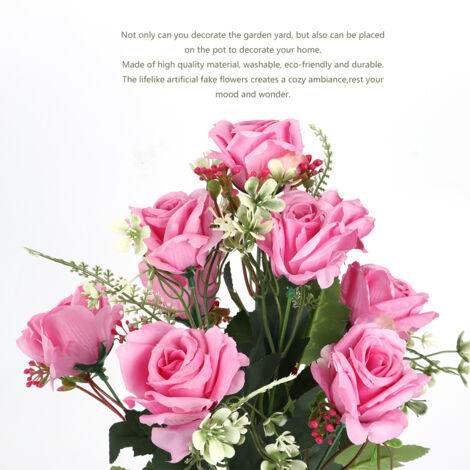 Bouquet artificiel de roses peach pour jardin, maison et décoration d'événements