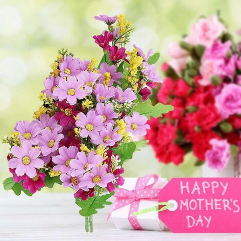 Bouquet de 28 petites fleurs artificielles pour la décoration intérieure et le salon.