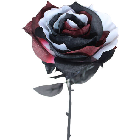 Bouquet de Fausses Fleurs en Soie à Tige Unique, Fausses Fleurs Noires, Décoration de Mariage Gothique (V)