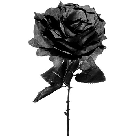 Bouquet de Fausses Fleurs en Soie à Tige Unique, Fausses Fleurs Noires, Décoration de Mariage Gothique (Z)