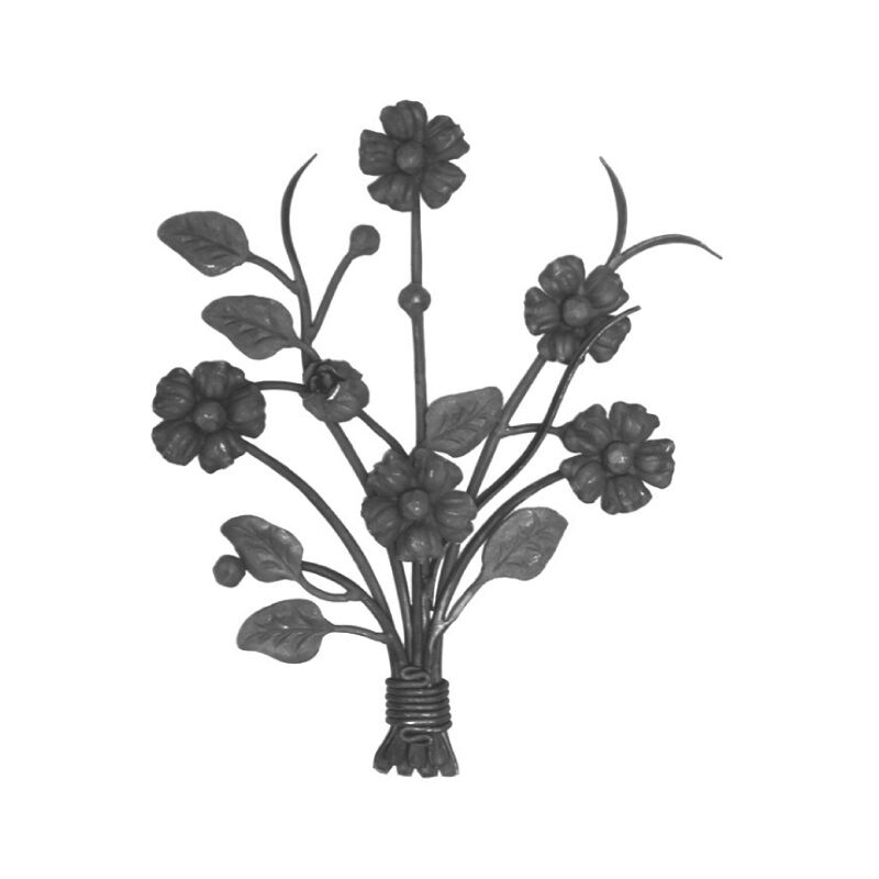 Bouquet de fleur en fer forgé martelé - Hauteur 440mm Largeur 330mm - Fer forgé - à souder Deco Fer Forge