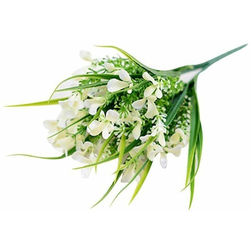 Tlily - Bouquet de fleurs artificielles blanches pour la decoration de / decoration de mariage - 1 bouquet de fleurs par paquet