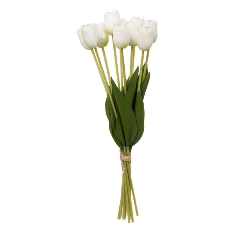 Bouquet de Fleurs Artificielles Tulipes 48cm Blanc