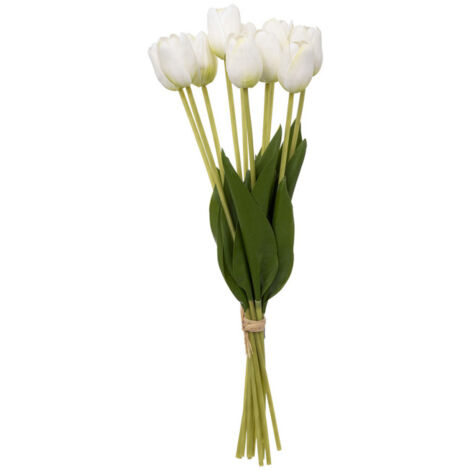 Bouquet de Fleurs Artificielles "Tulipes" 48cm Blanc