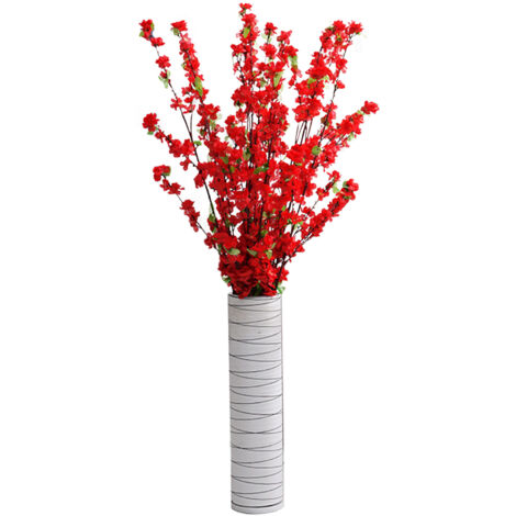 Bouquet de fleurs de pêcher artificielles, 125 cm, fleurs en soie, toucher réaliste, plusieurs branches, décoration pour la maison, un mariage ou un vase.