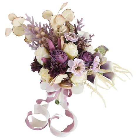 Bouquet de fleurs en soie personnalisé pour décoration vintage, ornement floral rétro, accessoire décoratif artisanal, idéal pour mariage ou intérieur.
