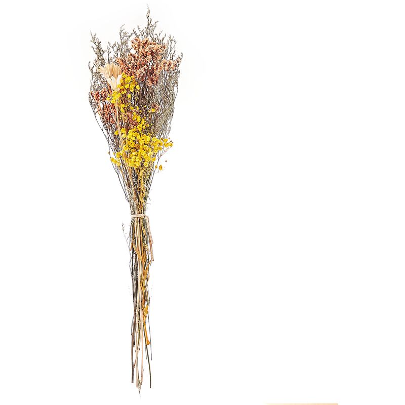 Bouquet de Fleurs Séchées Décoratives Préservées 65 cm Orange et Jaune Cartaya - Marron