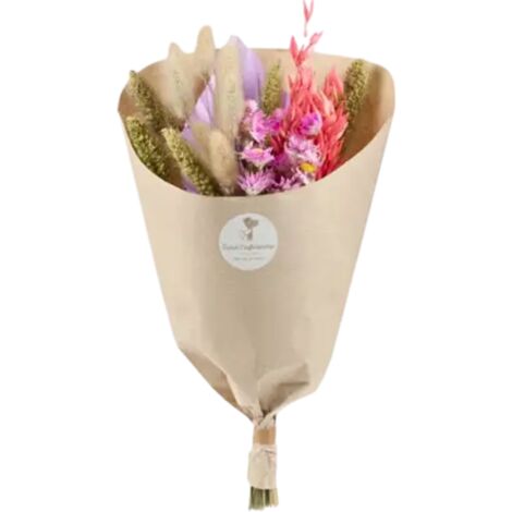 Bouquet de fleurs séchées Dining Lilas 35 cm